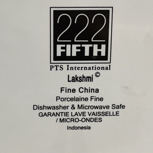 222 Fifth Lakshmi Peacock Salad Plate 8.75” Bird Blue Gold Turquois China Dinner - Picture 3 of 4